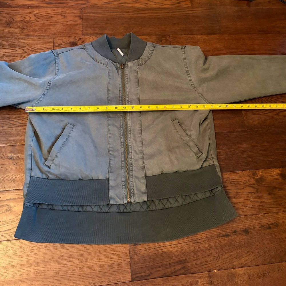 YFB Olive Army Green Bomber Cotton Cropped Reversible Jacket - Picture 10 of 11